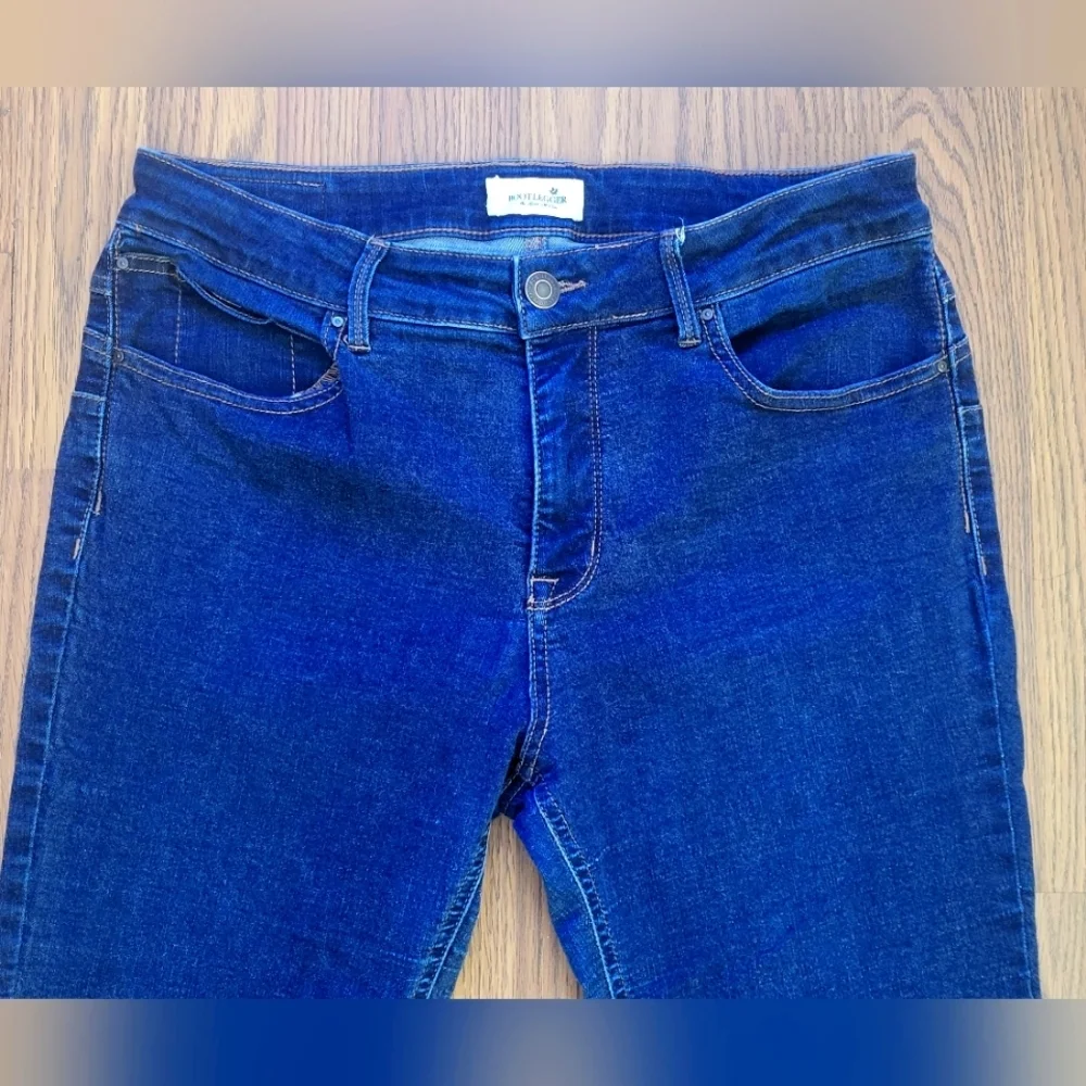 Womens Bootlegger The Real McCoy W30L30 Dark Wash Blue Denim Skinny Jeans - Picture 3 of 13